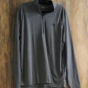 Under Armour 1/4 Zip Pullover Gray/Black Loose Size XL